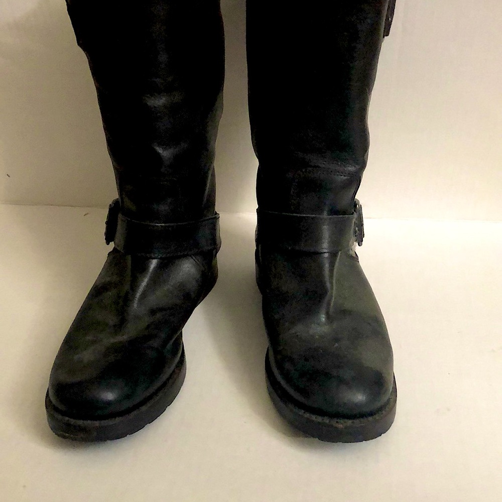 Frye Veronica Engineer Boot Leather - size 6 Black